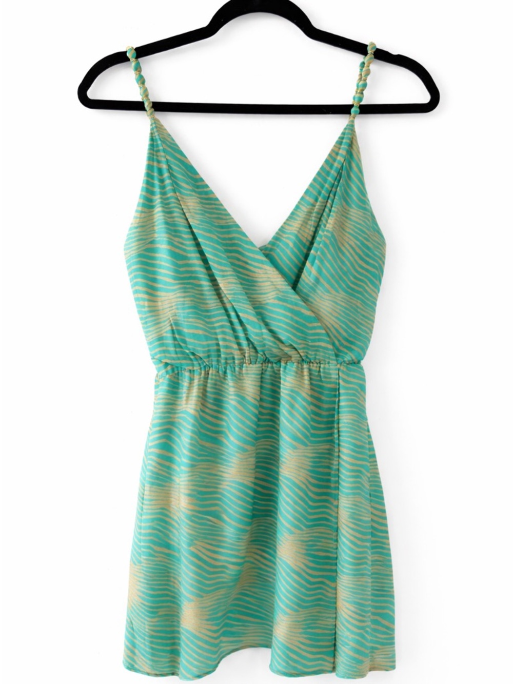 NWT ViX Paula Hermanny Lyssa Short Dress Green Resort Cover Up Size Large